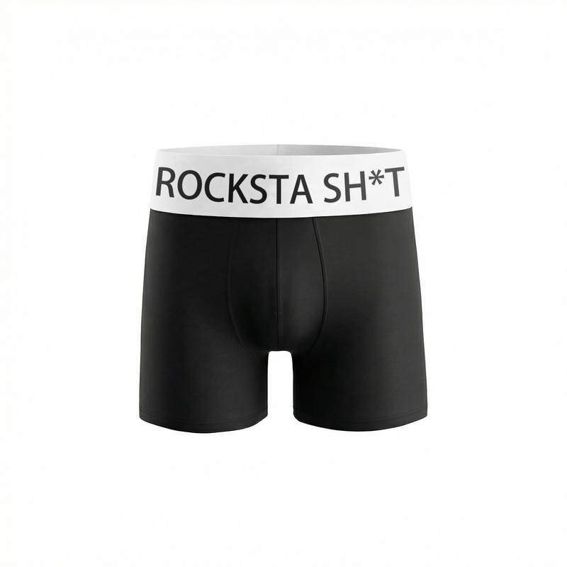 Cashmaker High-Waisted Wide-Brimmed Slogan Design Composite Fabric Boxer Briefs