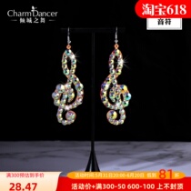 Allure Dance 2023 Spring and Summer New Belly Dance Earrings Fully Handmade Hot-Diamond Hypoallergenic Earrings Performance Accessories