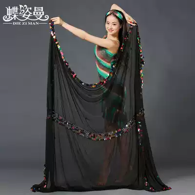The dance of the city belly dance malaya scarf tossed folk dance hand yarn sequin SJ004 adult children
