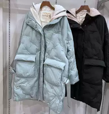 Pregnant color pregnant women medium and long version of extra thick down jacket 2020 winter new waist large size jacket YWS974006