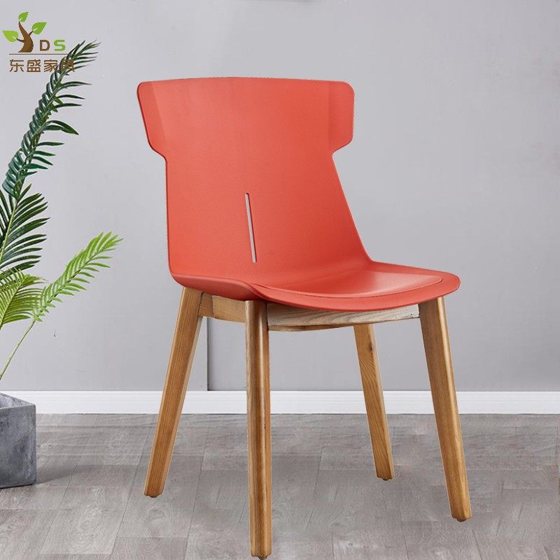 Armeless dining room chair Oakwood dining room chair small household chair plastic four-foot meeting chair Jane office chair
