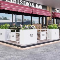 Outdoor wrought iron flower box courtyard mobile outdoor store flower pot street flower bed fence partition stainless steel flower trough