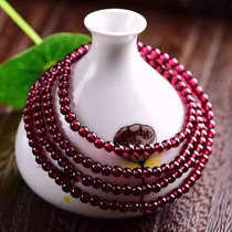 Natural Wine Red Pomegranate Stone Bracelet 6A Collection Grade Women 3 Circles Multicircle Birthday Gift Dispensers Recommended Lovers 108
