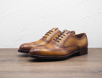 Goalkeeper small code large code pure cow leather Goodyear stitched vibram sole polished sculpted bouloque male leather shoes