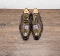 Goalkeeper small code large code pure cow leather Goodyear stitched vibram sole free of lace serpent pointed artisanal leather
