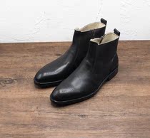 Goon Small Code Big Code Bull Leather Solid Specific Stitches Vibram Bottom Burlock Short Boots Integrated Wool Handmade Leather Shoes