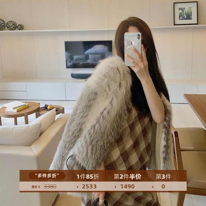 Pay Zion Snow Wild a dream Finnish Colorful Fox Young Fox Fur Straw Coat Woman 2021 Winter New