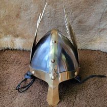 -Spot-Valkiri helmet brass wings fantasy COS Nordic Viking helmet live-action wearable 