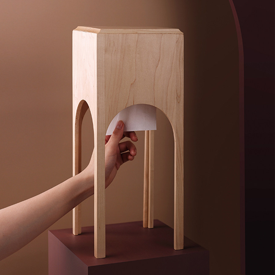 Degree Barn Living Strings Original Nordic Minimalist Creative Drawing Paper Towels Box Black Walnuts Maple Solid Wood Tabletop Furnishing Containing Box-Taobao