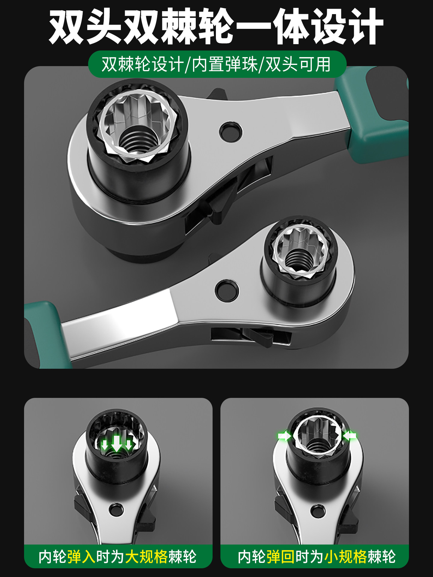 Baolian 8-in-1 Ratchet Wrench Set, Two-Way, Labor-Saving, Quick-Release, Universal Tool Set