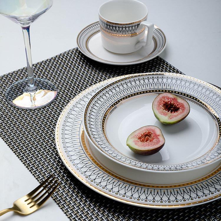 Light extravagant style Phnom Penh Ceramic West Dining Tray Cutlery Dish Tray Steak Dishes Home Hotel Banquet-like board room