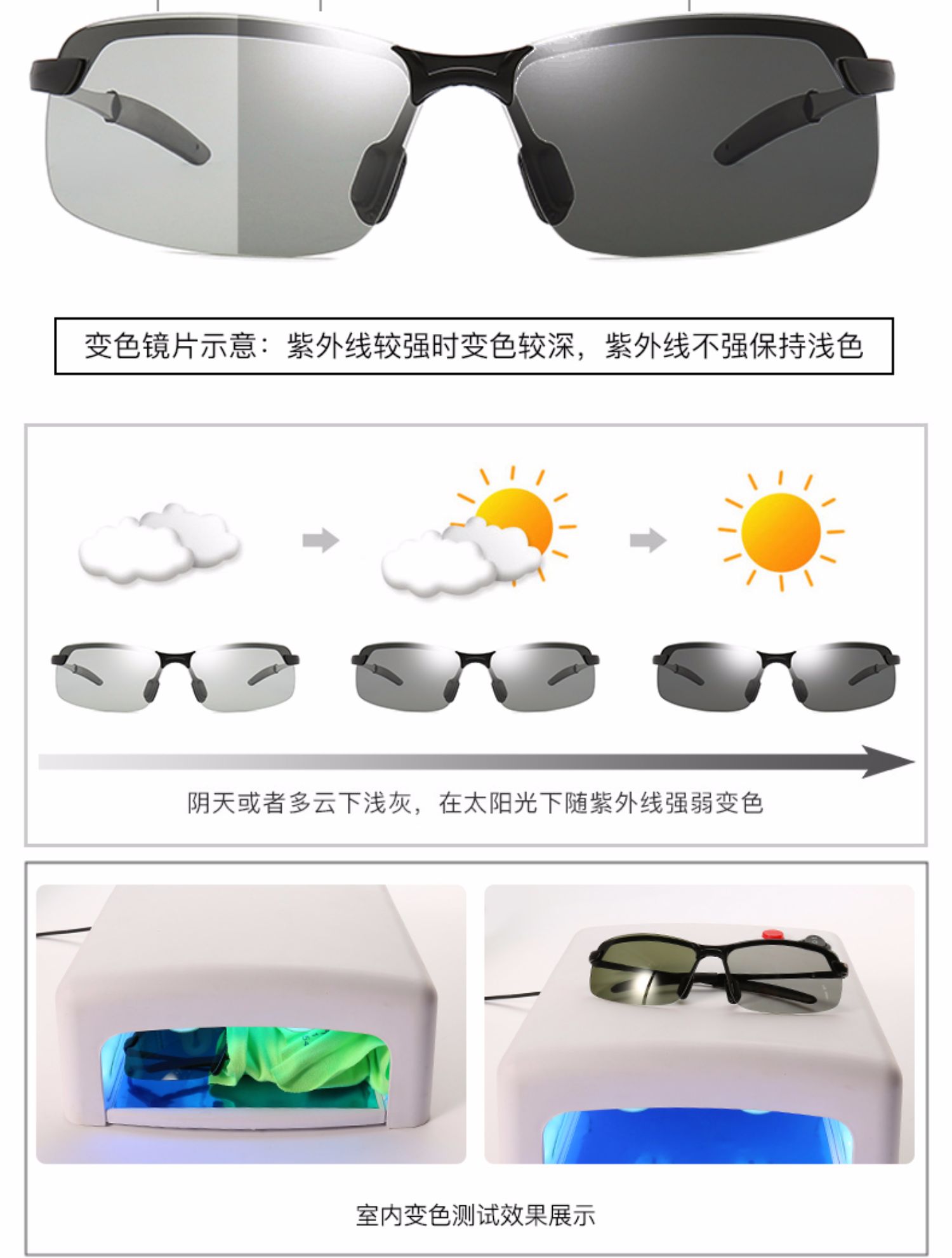 Kính râm đổi màu nam 2018 mới kính râm nam lái xe phân cực lái xe kính hipster ngày đêm sử dụng kép - Kính đeo mắt kính tròng kính cận