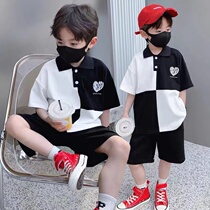 Children suit boy Summer 2022 new CUHK child pure cotton loose leisure Two sets little boy handsome tide