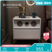 Judei Smart Bed Head Cabinet Brief Modern White wireless charging with sound night light multifunctional side cabinet
