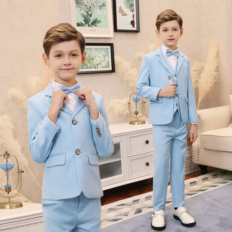 Children's suits suit men's three sets of handsome boy flower gowns gown Little West suit Inren CUHK Boy jacket
