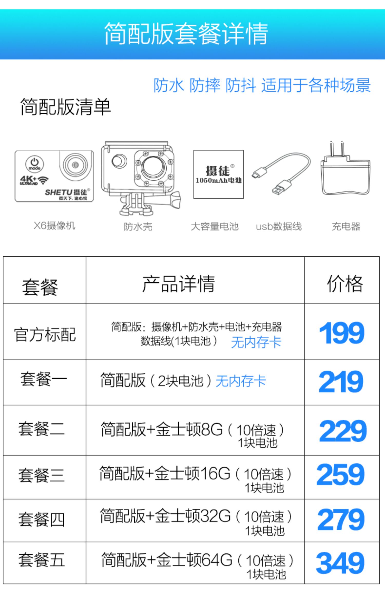 Camera X6 Du lịch Lặn Thể thao Camera 4K HD Chống nước Thu nhỏ Camera Mũ bảo hiểm Ghi âm đi xe đạp - Máy quay video kỹ thuật số máy quay làm vlog