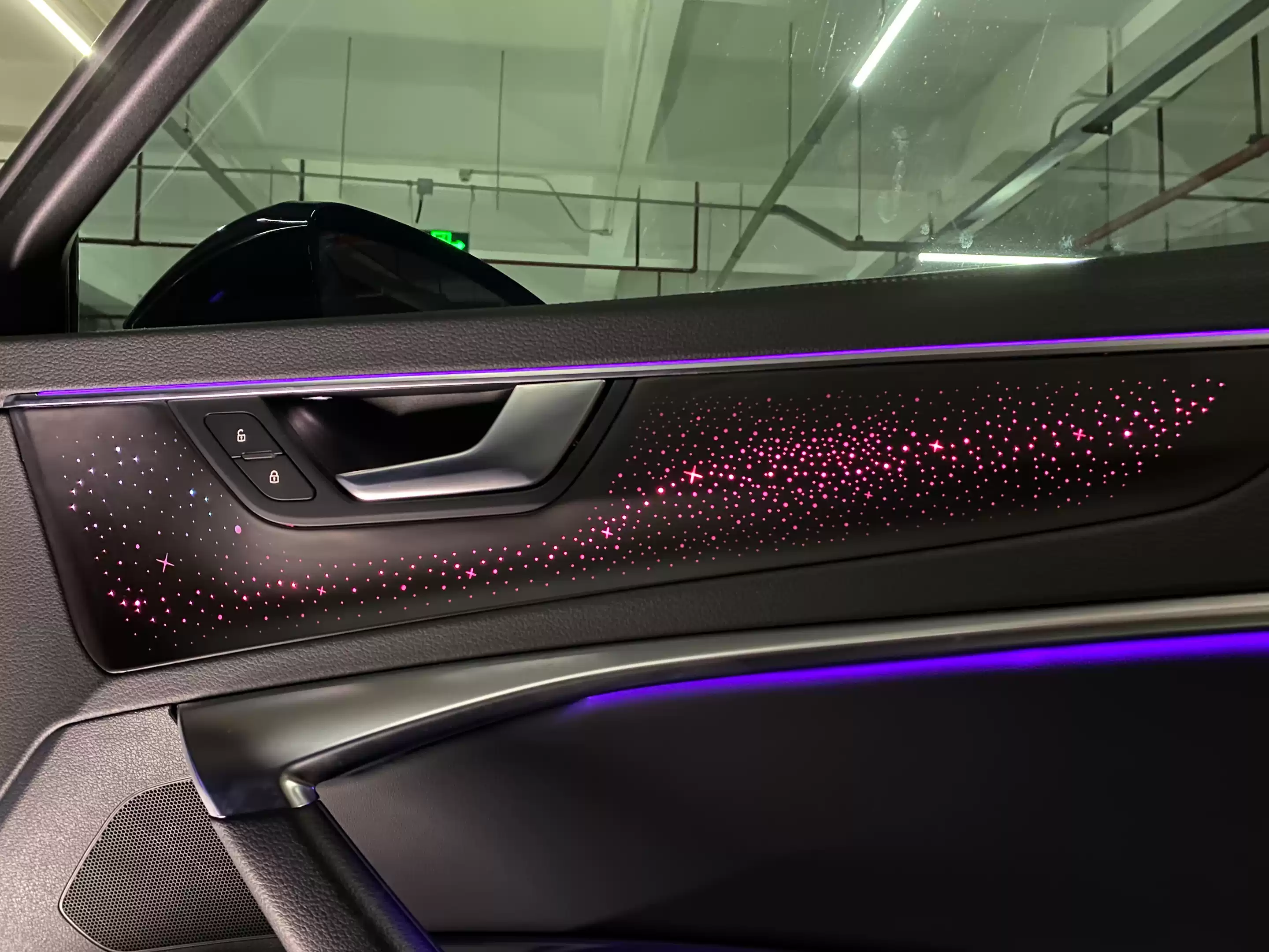 2025 Neues dynamisches Umgebungslicht mit Stern für Audi A6 C8 2019–2025, Europa-Version, Innen-LED-Beleuchtung, Armaturenbrett-Verkleidungszubehör – Detail 3