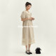 Babymoon Tencel blended lantern sleeve dress 2024 summer new skirt dresses short-sleeved shirt dress for women