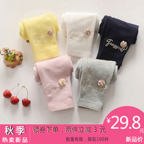 Female baby leggings spring and autumn wear 0 a 1-year-old baby girl pants pure cotton thin section little virgin treasure autumn outfit foreign style