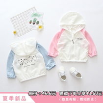 Baby girl sunscreen clothing Summer thin baby girl coat Infant foreign style breathable female treasure UV protection ultra-thin