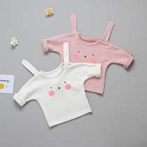 Female baby girl beating undershirt spring and autumn female baby long sleeves slim fit T-shirt pure cotton white womens autumn dress blouses