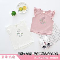 One year and a half female baby summer dress 1-3 Princess 0 female baby short sleeve blouses pure cotton white female treasure T-shirt Han version of the wave 2