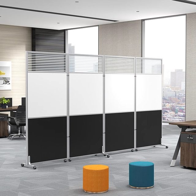 ໂຮງງານຜະລິດພາຕິຊັນລົດ warehouse movable isolation baffle screen mobile partition office push-pull folding board partition