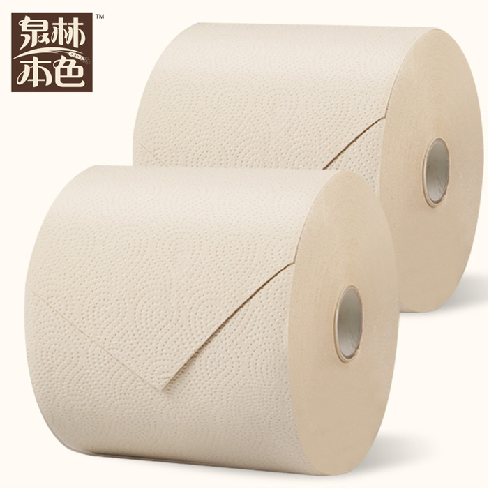 Quanlin Natural Color Kitchen Paper Towel Oil-Absorbing Paper Roll Water-Absorbing Natural Color Paper Kitchen Special Paper 180 Sheets * 6 Rolls