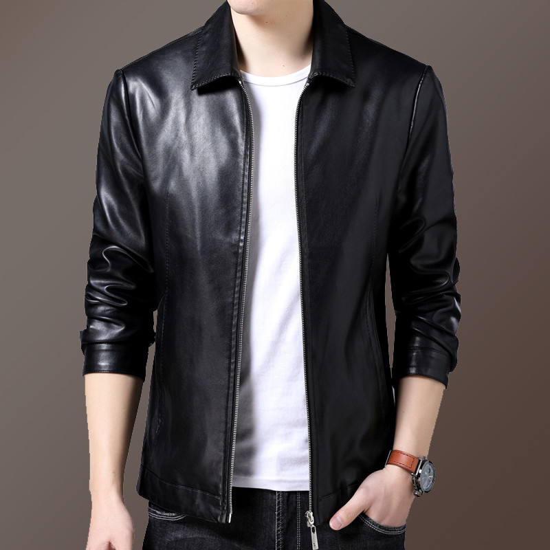Rich Expensive Bird Fur Coat Men Coat Autumn Winter New Dad Dress Superior Sense Casual Business Tide Collar Leather Jacket