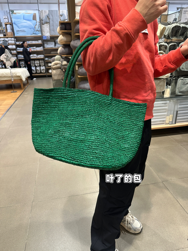 In Stock [Raffia] Korean-Made 26-Handle Versatile Basket Bag, Large Capacity, Niche Design, High-End Woven Bag