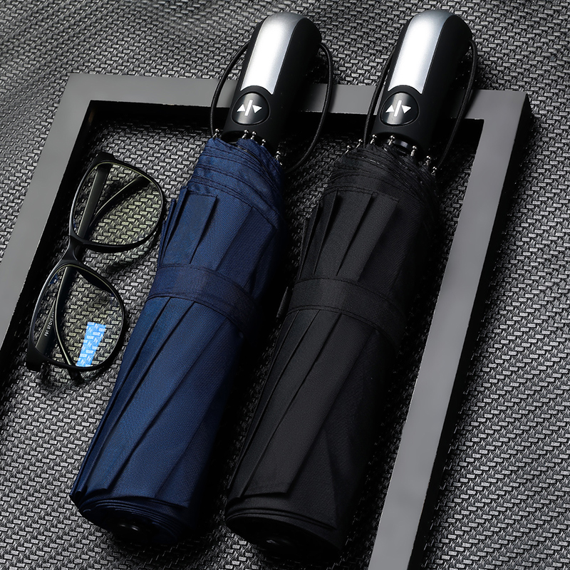 Fully automatic umbrella male and female folding fold increased sturdy anti-wind sun protection against UV clear and rain dual-use sunshade