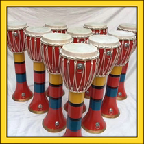 Elephant foot drum long drum Yunnan Dai drum craft drummer beat drum solid wood cowhide drum art drum ornaments custom drum