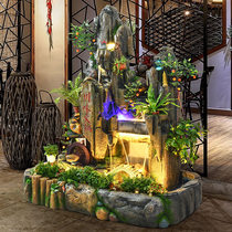 Large Fake Mountain Flowing Water Fountain Fish Tank Wind Water Wheel Strokes room Living-room Living-room Balcony Garden Patio Building