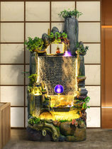 Large Landing Fake Mountain Flowing Water Fountain Pendulum pieces Office Inner Merchants Feng Shui Wheel Living room decorated with balcony View on view