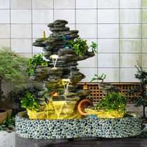 Large Fake Mountain Flowing Water Fountain Floor Wind Waterwheel Fish Pond Open New Residence Decoration Pendulum hotel Living room Indoor