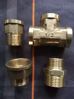 4 points copper inner wire tee thickening double male screw 4 points inner and outer wire 6 turns 4 double outer wire 6 Turn 4 inner and outer wire