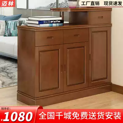 Solid wood shoe cabinet Living room modern Chinese style entrance partition cabinet household entrance double-sided large-capacity foyer storage cabinet