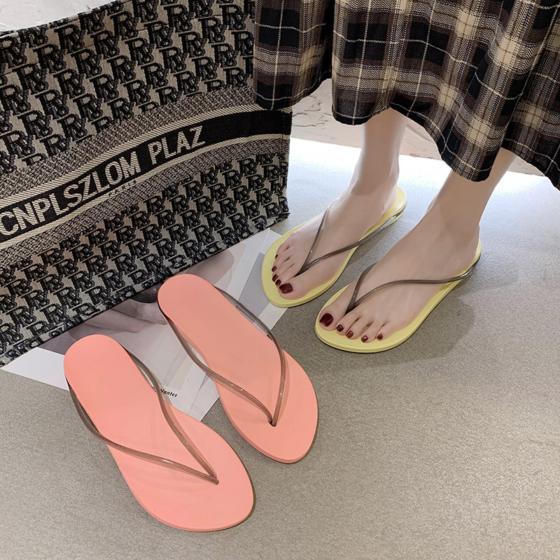 2020 net red new herringbone drag woman outside wearing fashion 100 hitch surge anti-slip bath included angle cool slippers female summer