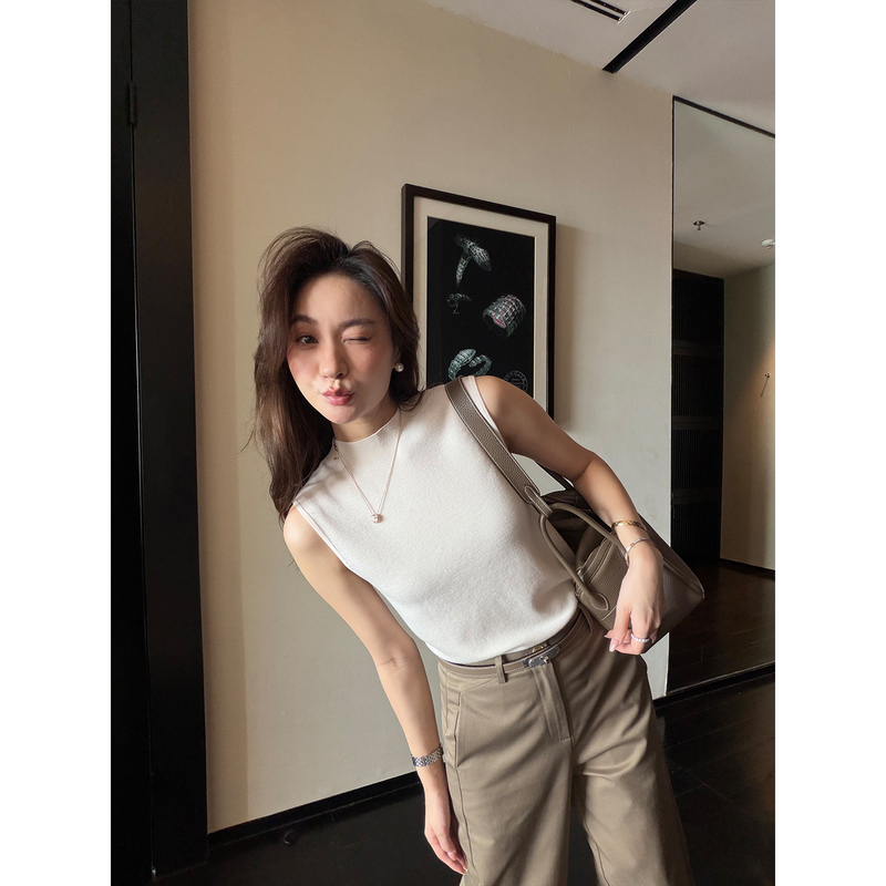 Reliable Keepkapu Capsule Series German Yangzi Yarn 16S Fine-Spun 100% Wool Four-Way Stretch Half-High Collar Vest