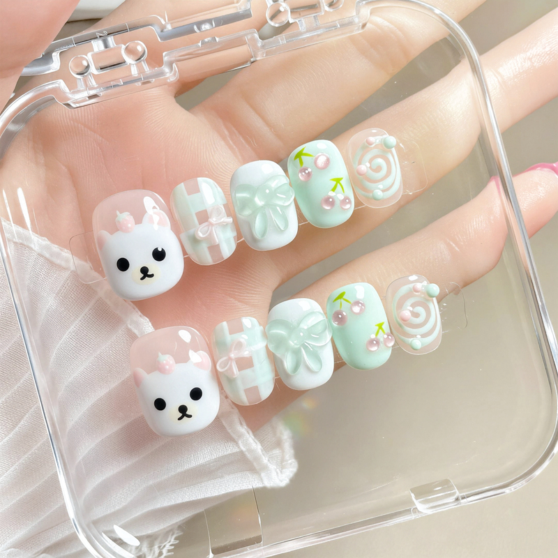 Children's Nail Art for Girls, Cute Short Nails for 12-Year-Old Girls, Beautiful 2026 New Style, High Appearance Value, Non-Toxic
