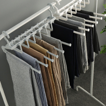 Telescopic folding multifunctional multi-layer trouser rack pants hanger household magic trouser clip wardrobe storage artifact pants hanger