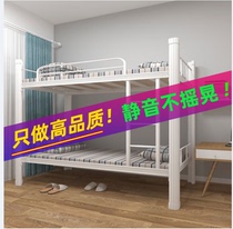 Bunk iron bed Student dormitory Adult single bunk bed Bedroom Staff steel frame bed Apartment Zimu high and low bed