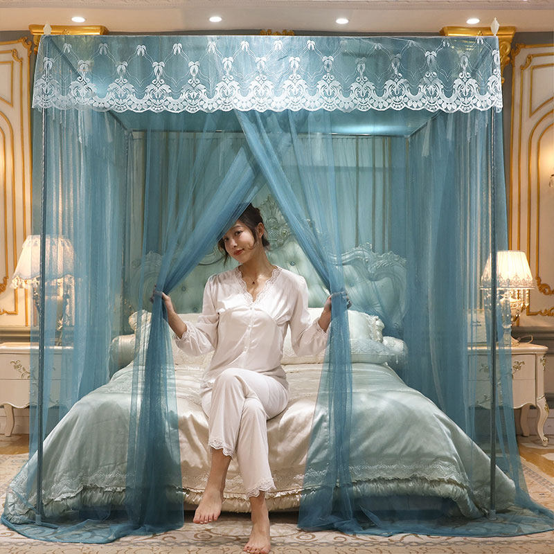 Mosquito net household dust-proof princess European-style court floor-to-ceiling thickened blackout curtain 2021 encrypted bracket high-end stainless steel