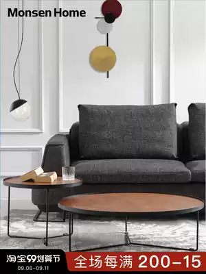 Musheng home tea table round a few combination modern simple living room small apartment creative Nordic round iron wood Net Red