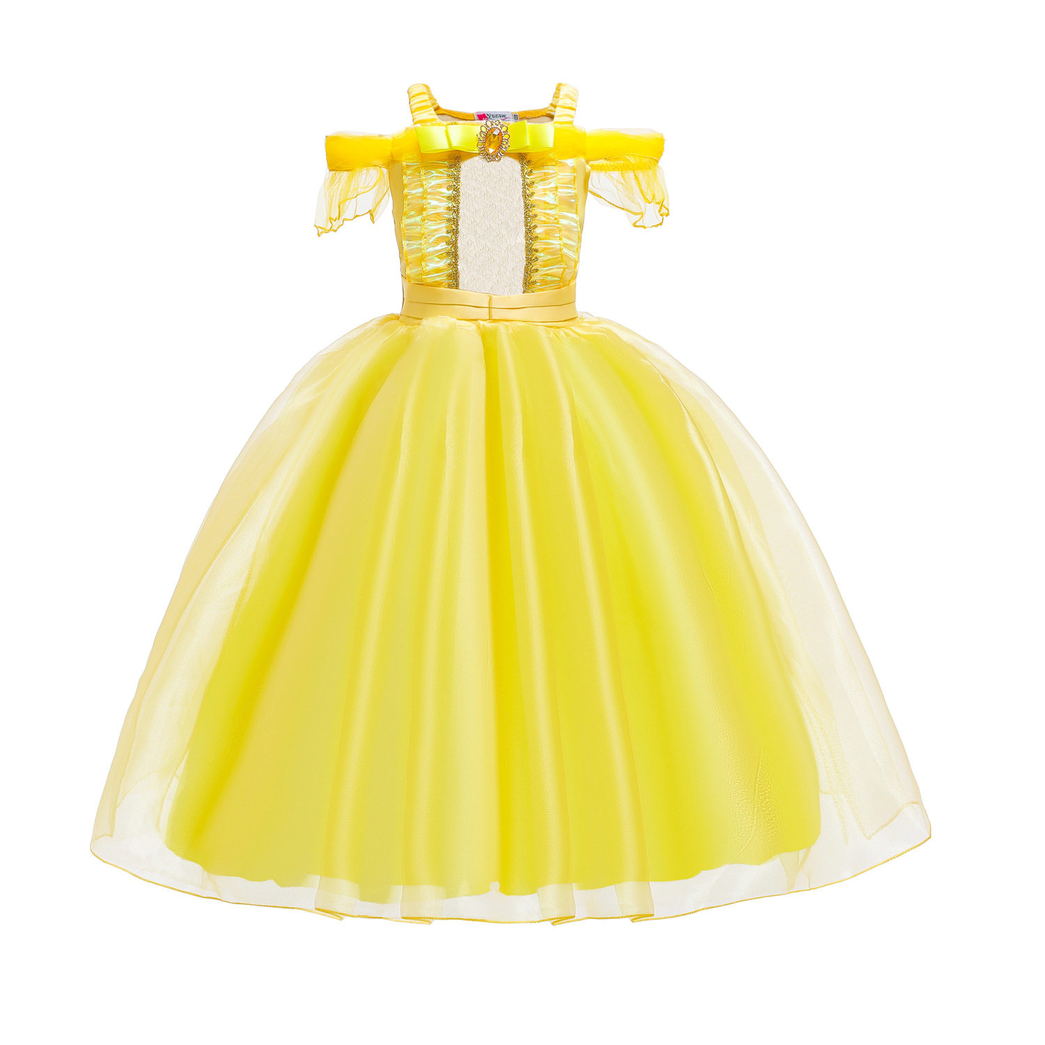 Princess Belle Princess Dress Girl 61 Children's Day Halloween Yellow prom Bell Beauty and the Beast Ocean dress