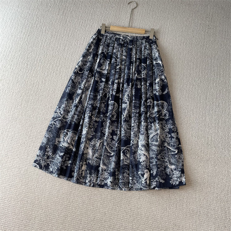 The Scent of Art! ~D~~ Italian Double-Strand 100-Count Fine Yarn Cotton Printed A-Line Umbrella Skirt