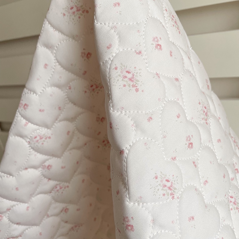 Heart-Shaped Quilted Floral Cotton Fabric Vest, Loungewear, Bag, Cotton Clothing Material, Non-Fluorescent, Maternal and Infant Grade