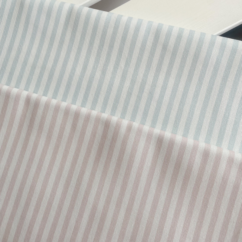 0.5cm Pink Striped Cotton Twill Canvas Yarn Card Clothing Bag Home Digital Printing Fabric Material