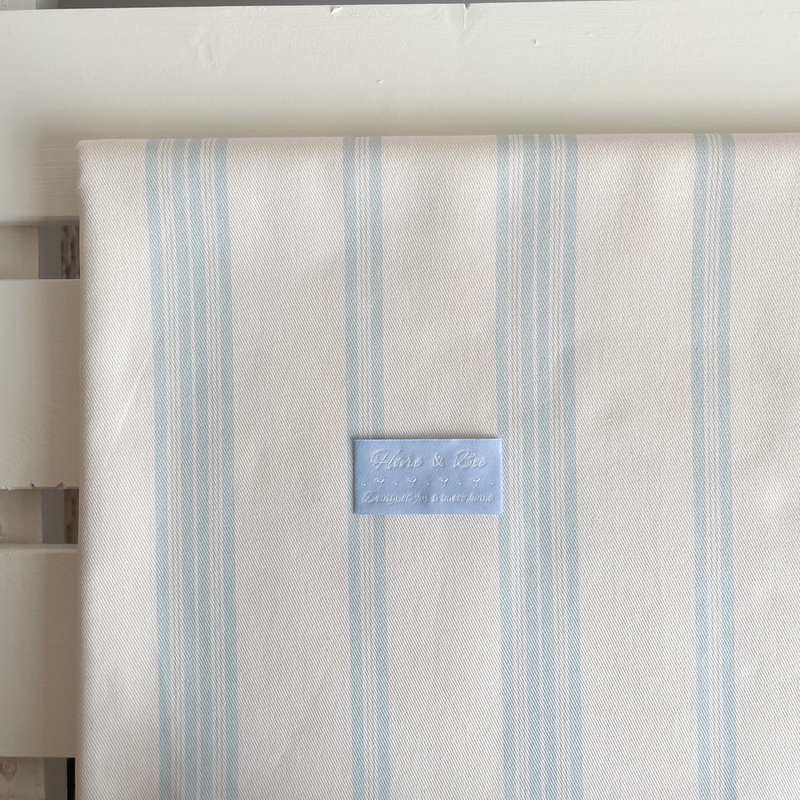 Blue Striped Medium-Thick Twill Gauze Canvas All-Cotton Children's Jacket Overalls or Skirt Bag Fabric Material