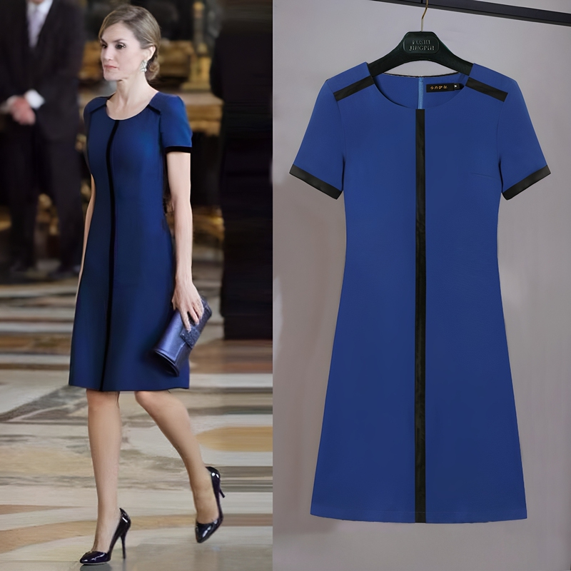 European Style Princess Dress 2026 New Fashion Elegant Plus Size Loose Slimming Tummy-Covering A-Line Dress with Drape